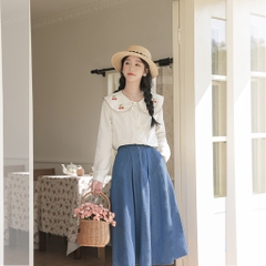 Chân váy bigsize dáng dài 60kg - 95kg chân váy jean dáng dài bigsize