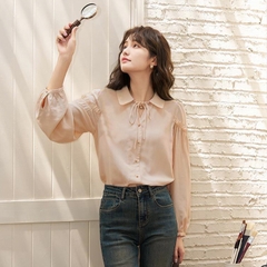 Áo sơ mi bigsize công sở tay phồng nhún bèo 60kg-95kg phù hợp mặc đi làm đi học