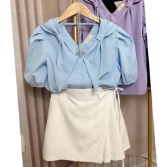 Áo sơ mi bigsize 60kg - 95kg kiểu nơ cổ dây lưng phù hợp mặc đi chơi du lịch