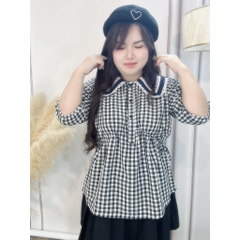 Sét Baby Doll Áo Caro Chân Váy Quần Bigsize (hình và video thật)