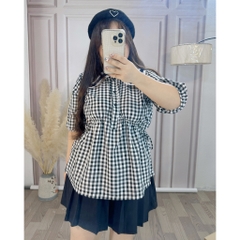 Sét Baby Doll Áo Caro Chân Váy Quần Bigsize (hình và video thật)