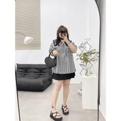 Sét Baby Doll Áo Caro Chân Váy Quần Bigsize (hình và video thật)