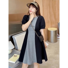 [MUA1TẶNG1] Đầm thun bigsize phối màu( hình video thật )