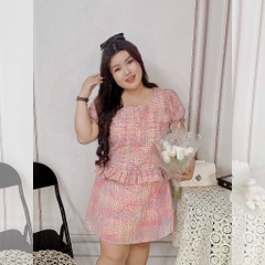 [MUA1TẶNG1] SÉT CARO HỒNG VÁY QUẦN BIGSIZE hình và video thật