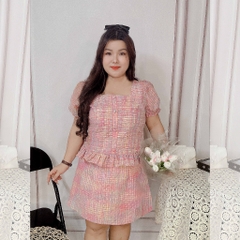 [MUA1TẶNG1] SÉT CARO HỒNG VÁY QUẦN BIGSIZE hình và video thật