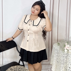 MUA1TẶNG1 Sét thuỷ thủ chiết eo chân váy quần bigsize 55kg-95kg ( hình và video chụp thật )