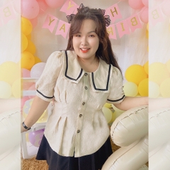 MUA1TẶNG1 Sét thuỷ thủ chiết eo chân váy quần bigsize 55kg-95kg ( hình và video chụp thật )