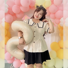 MUA1TẶNG1 Sét thuỷ thủ chiết eo chân váy quần bigsize 55kg-95kg ( hình và video chụp thật )