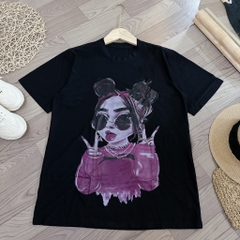 Áo thun phom rộng in hình cô gái bigsize 55kg - 95kg