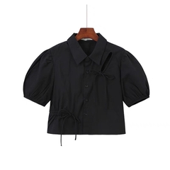 Áo sơ mi rút dây nơ bigsize sơ mi 60kg-90kg sơ mi bigsize dễ thương