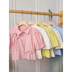 Áo sơ mi rút dây nơ bigsize sơ mi 60kg-90kg sơ mi bigsize dễ thương