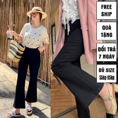 QUẦN ỐNG LOE BIGSIZE CHẤT UMI Quần ống loe lưng cao mặc đi học đi làm đi chơi