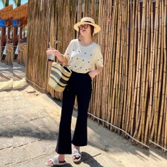 QUẦN ỐNG LOE BIGSIZE CHẤT UMI Quần ống loe lưng cao mặc đi học đi làm đi chơi