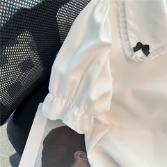 [MUA1TẶNG1] Sơ mi trắng nơ cổ bigsize 60kg - 100kg sơ mi trắng cách điệu dễ thương mặc đi học đi làm đi chơi