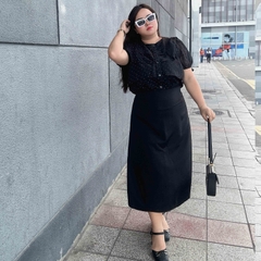 Áo Sơ Mi Nữ Big Size Bèo Tầng Tay Ngắn Chấm Bi Thời Trang Công Sở