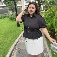 Áo sơ mi rút dây bigsize 60kg-95kg nút hoa nhiều màu