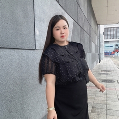 Áo Sơ Mi Nữ Big Size Bèo Tầng Tay Ngắn Chấm Bi Thời Trang Công Sở