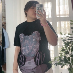 Áo thun phom rộng in hình cô gái bigsize 55kg - 95kg