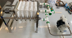 Máy lọc ép bùn mini trong thí nghiệm- Small stainless steel laboratory filter press