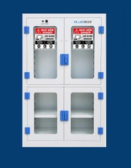 Tủ đựng hóa chất chống ăn mòn nhựa PP, 4 cánh kính BLUEZEIZ - BluePPC-4GW 