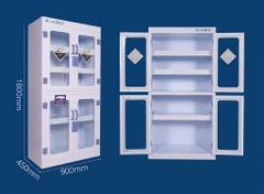 Tủ đựng hóa chất chống ăn mòn nhựa PP, 4 cánh kính BLUEZEIZ - BluePPC-4GW 
