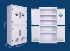 Tủ đựng hóa chất chống ăn mòn nhựa PP, 4 cánh kín BLUEZEIZ - BluePPC-4SW 
