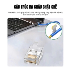 Veggieg Combo 102 Hạt mạng RJ45 xuyên thấu Cat6 Veggieg V-E011vỏ nhựa trong suốt
