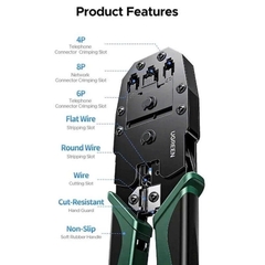 Ugreen Kìm bấm mạng RJ45 RJ11 UGREEN 35971 NW304 tích hợp dao tuốt vỏ