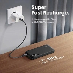 Sạc dự phòng có dây Ugreen 25742 PB311 10000mAh Slim sạc nhanh 2 chiều, PD 20W, PD 3.0, LED hiển thị