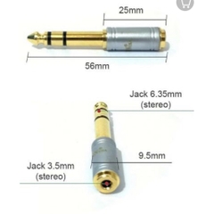 Đầu đổi  LITON 6.5mm đực ra 3.5mm cái - Jack liton 6.5 ra 3.5