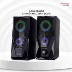 Loa vi tính Microlab B27 2.0 - LED Đổi màu , Jack 3.5mm ( Công suất 10w) - Chính Hãng Bảo Hành 12 Tháng
