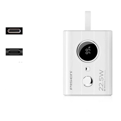 Sạc dự phòng có dây Pisen Quick PowerLink Tiny 22.5W 10000mAh TP D30 10000mAh màu cáp type C màu đen