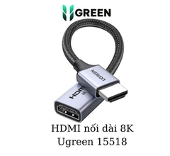 Ugreen Cáp nối dài HDMI 2.1 8K Ugreen 15518 dài 15Cm vỏ hợp kim dây dù