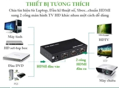 Bộ chia HDMI 1 sang 2 Ugreen 40201 hỗ trợ full HD, 4K*2K@30H màu đen, vỏ kim kim loại