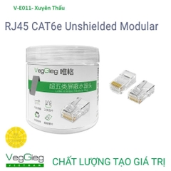 Veggieg Combo 102 Hạt mạng RJ45 xuyên thấu Cat6 Veggieg V-E011vỏ nhựa trong suốt