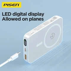 Sạc dự phòng không dây Pisen Quick TP D111 PowerMag 20W 10000mAh màu trắng