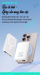 Sạc dự phòng không dây Pisen Quick TP D111 PowerMag 20W 10000mAh màu trắng