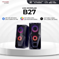 Loa vi tính Microlab B27 2.0 - LED Đổi màu , Jack 3.5mm ( Công suất 10w) - Chính Hãng Bảo Hành 12 Tháng