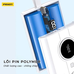 Sạc dự phòng có dây Pisen Quick PowerLink Tiny 22.5W 10000mAh TP D29 cáp Ligtning màu trắng