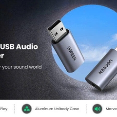 Ugreen Đầu đổi  USB 2.0 sang audio 3.5mm Ugreen 80864 dành cho tai nghe điện thoại máy tính