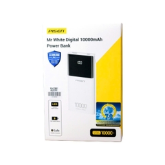 Sạc dự phòng có dây Pisen Mr White Digital 10000mAh TP D33 màu trắng