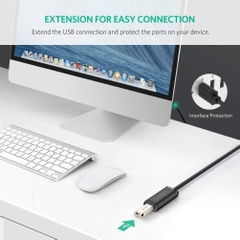 Ugreen Cáp USB nối dài 10m Ugreen 10321 có chíp khuếch đại dây màu đen