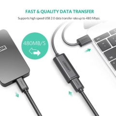 Ugreen Cáp USB nối dài 10m Ugreen 10321 có chíp khuếch đại dây màu đen