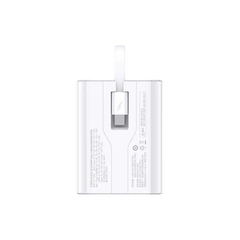 Sạc dự phòng có dây Pisen Quick PowerLink Tiny 22.5W 10000mAh TP D29 cáp Ligtning màu trắng
