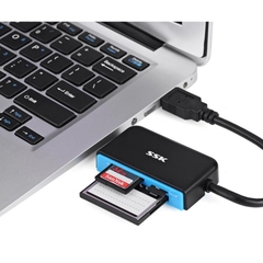 Đầu đọc thẻ nhớ đa năng  Micro SD  SD CF (Đen) USB 3.0 SSK SCRM330
