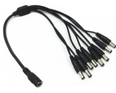Cáp chia nguồn DC 1sang 2/4/8 đầu 5.5x2.1mm cho Camera