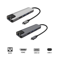 Cáp chuyển Type C(USB 3.1) 5 trong 1 tốc độ cao 4K HDMI/ RJ45 10/100