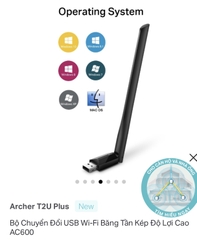USB thu Wi Fi Băng Tần Kép Tốc độ Cao TP LINK AC600 T2U Plus -Hàng chính hãng