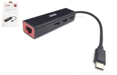 Cáp chuyển Type C USB (3.1) sang  LAN + Hub 3 port SSK SHU C535 (Lan 10-100)