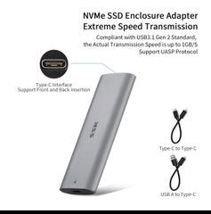Hộp (Box) đựng ổ cứng M.2 PCIe sang USB 3.1 SSK HE-C327 - Biến SSD M.2 NVMe thành ổ cứng di động